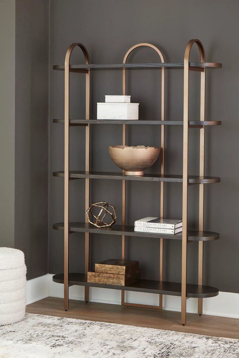 Brentmour - Bookcase - Brown / Gold Finish by Unique Piece Furniture