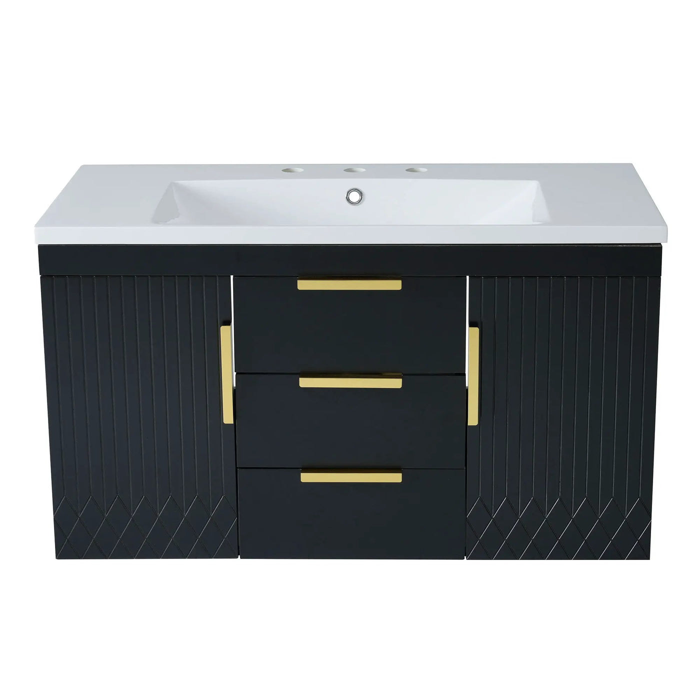 Wall Mounted Bathroom Vanity With Sink and Floating Storage Cabinet by HouseOfZazla
