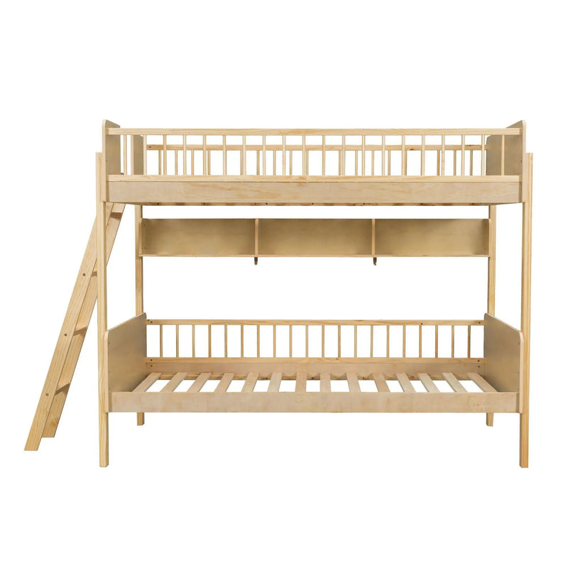 Bunk Bed With 3 Storage Shelves, Adjustable Ladder Left Or Right by Unique Piece Furniture
