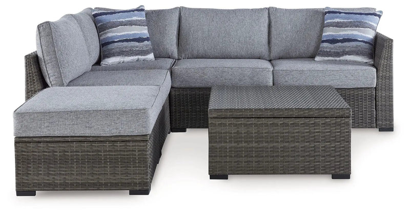 Petal Road - Loveseat Sectional, Ottoman, Table Set (Set of 4) - Gray by Unique Piece Furniture