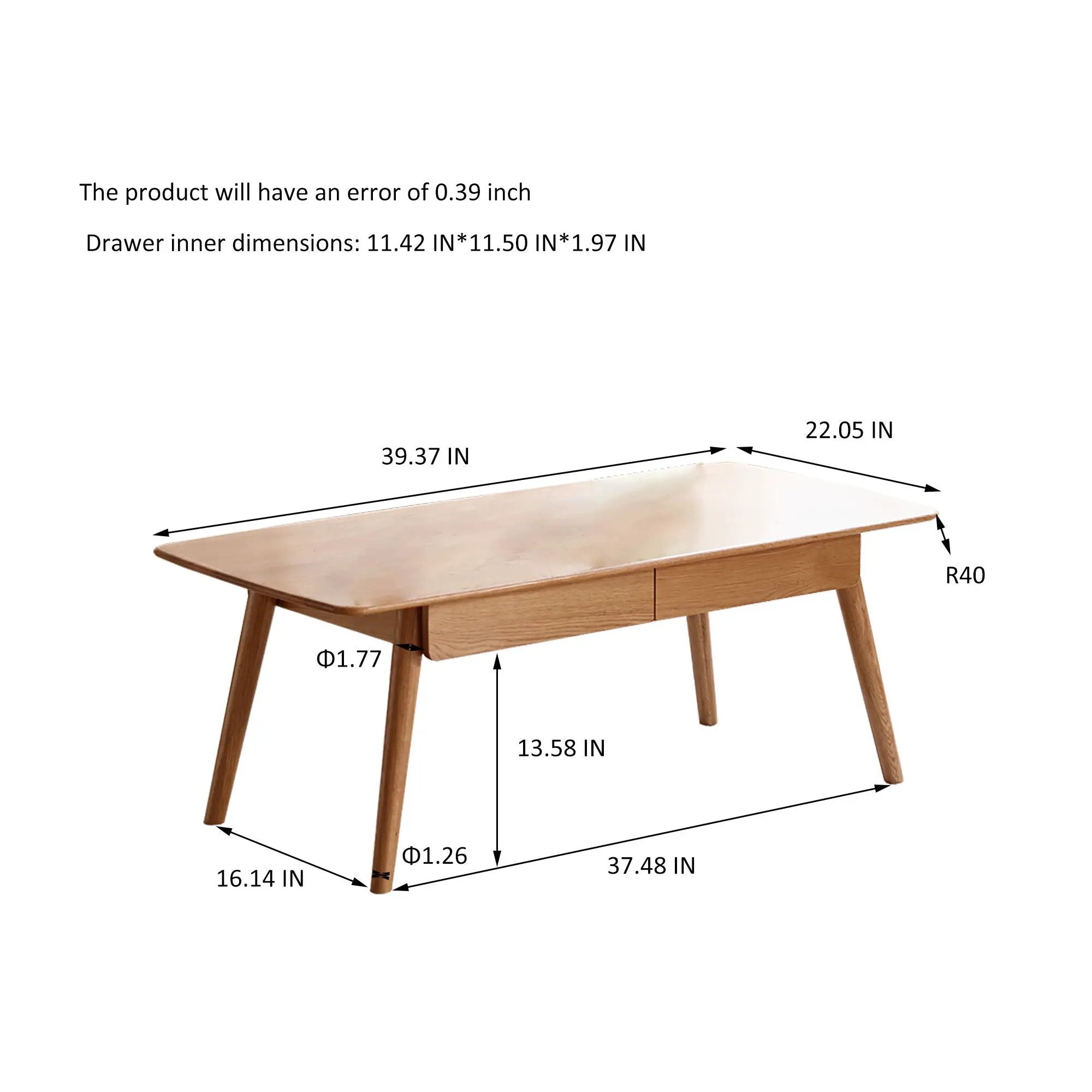 Low Table, Coffee Table With Storage Shelf - Natural by HouseOfZazla