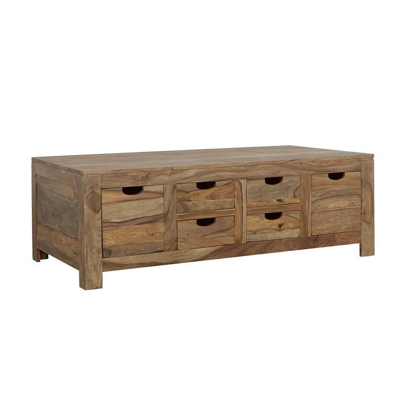 Esther 6-drawer Solid Wood Coffee Table Natural Sheesham by Unique Piece Furniture