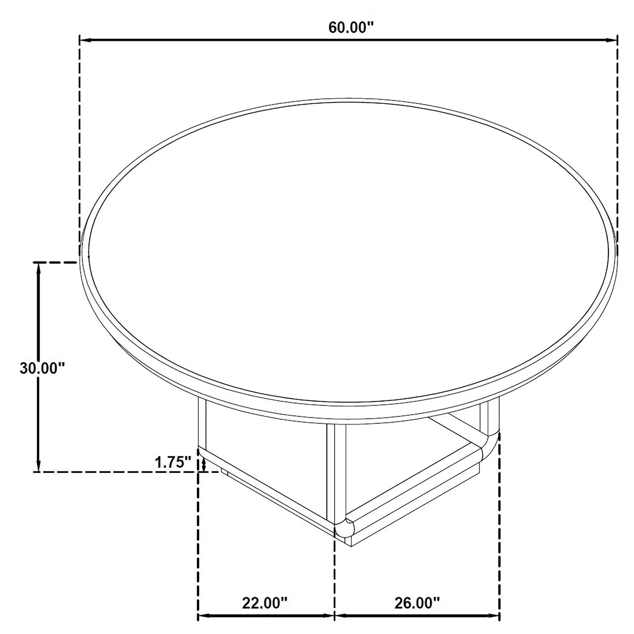 Leandro 60-inch Round Dining Table Burnished Black by Unique Piece Furniture
