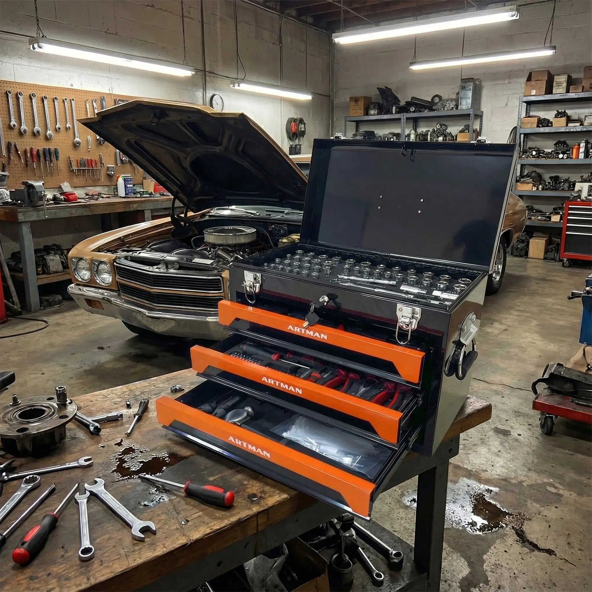 20" Portable 3-Drawer Steel Toolbox by HouseOfZazla