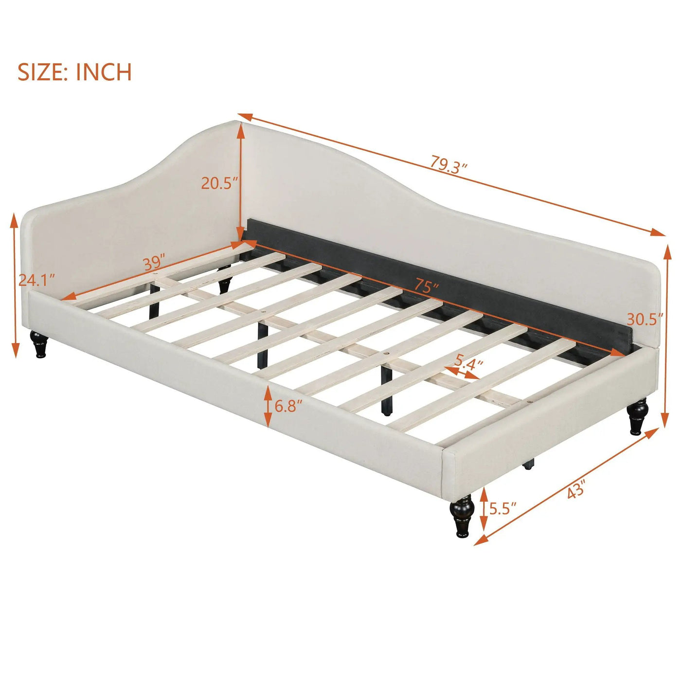 Modern L Shaped Daybed With Legs by Unique Piece Furniture