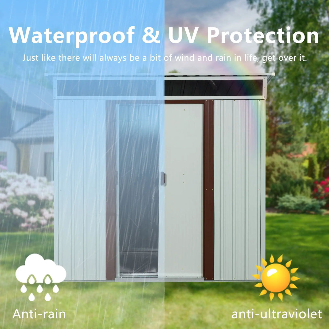 Outdoor Metal Storage Shed With Window by HouseOfZazla