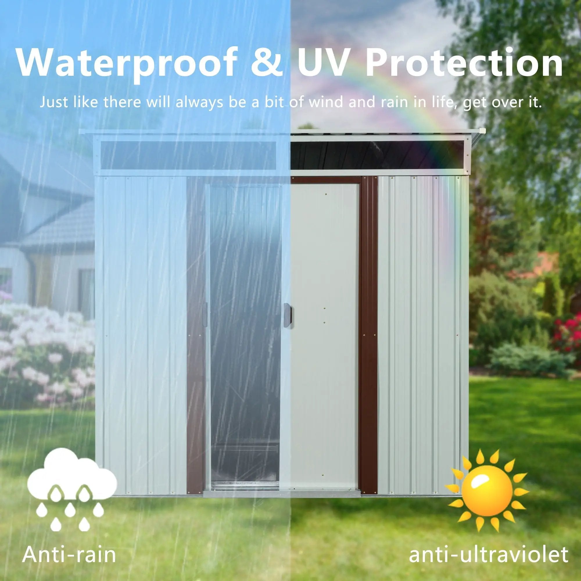 Outdoor Metal Storage Shed With Window by HouseOfZazla
