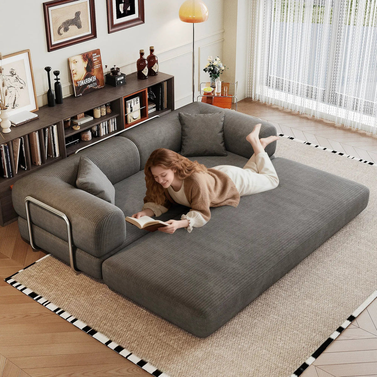 78.8" Compression Sofa Bed with Pillow Back Support by HouseOfZazla