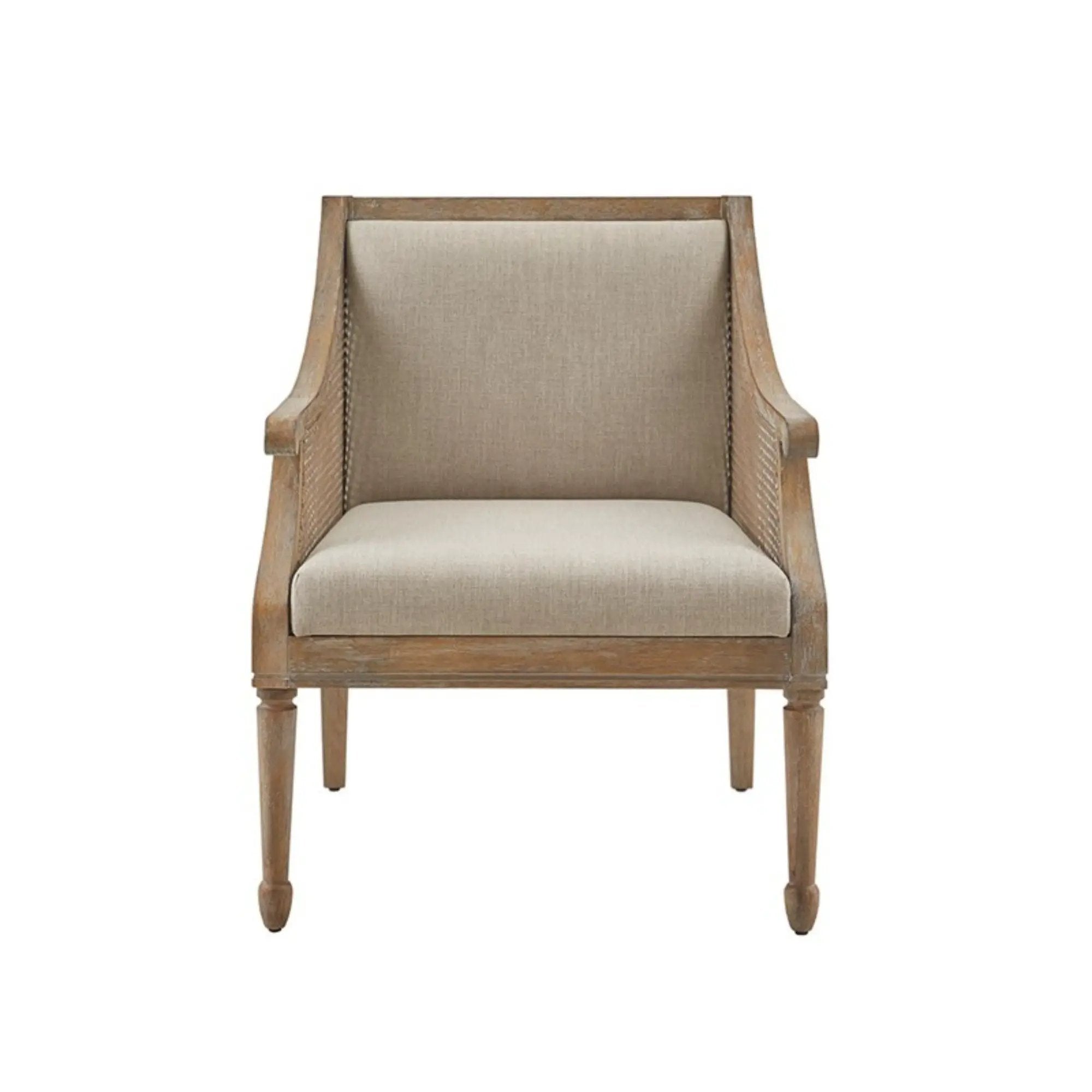 Transitional Cane Accent Armchair And Back Cushion - Natural by HouseOfZazla
