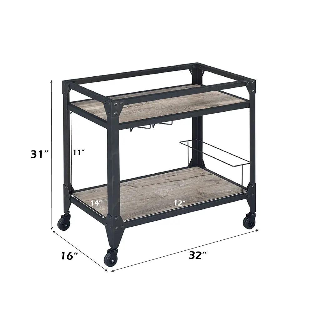 Jorgensen - Serving Cart - Rustic Oak & Charcoal by Unique Piece Furniture