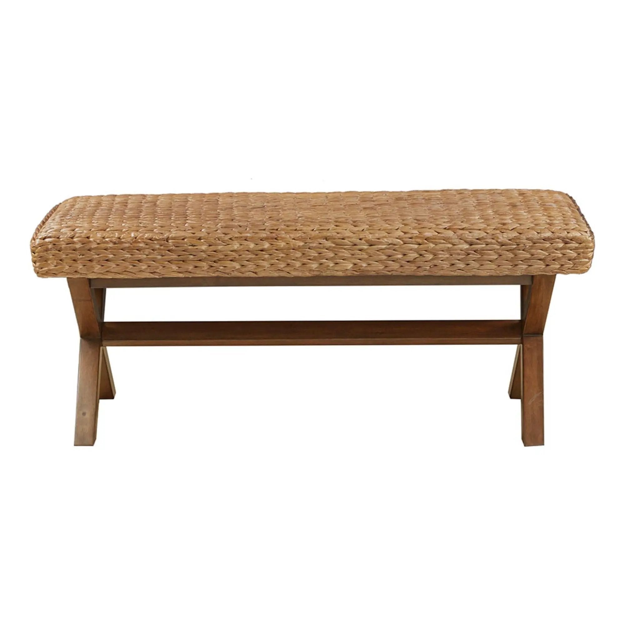 Bench With Water Hyacinth Seat - Brown by Unique Piece Furniture