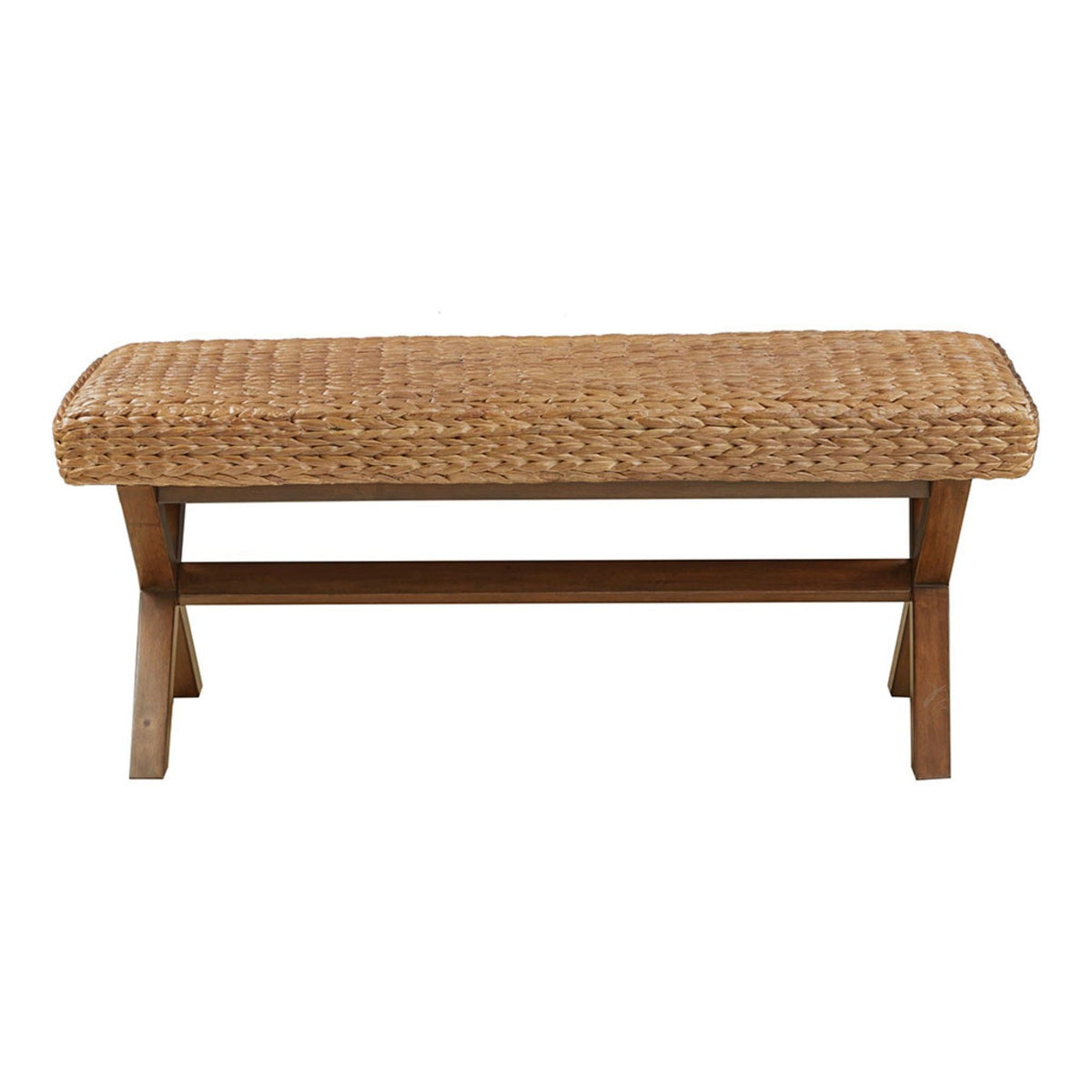 Bench With Water Hyacinth Seat with Durable Construction - Brown, photo 4 of 8