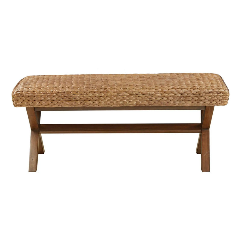 Bench With Water Hyacinth Seat - Brown by HouseOfZazla