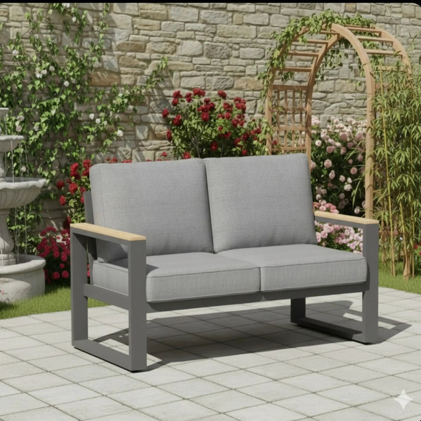 All-Weather Loveseat Sofa With Thick Cushions by HouseOfZazla