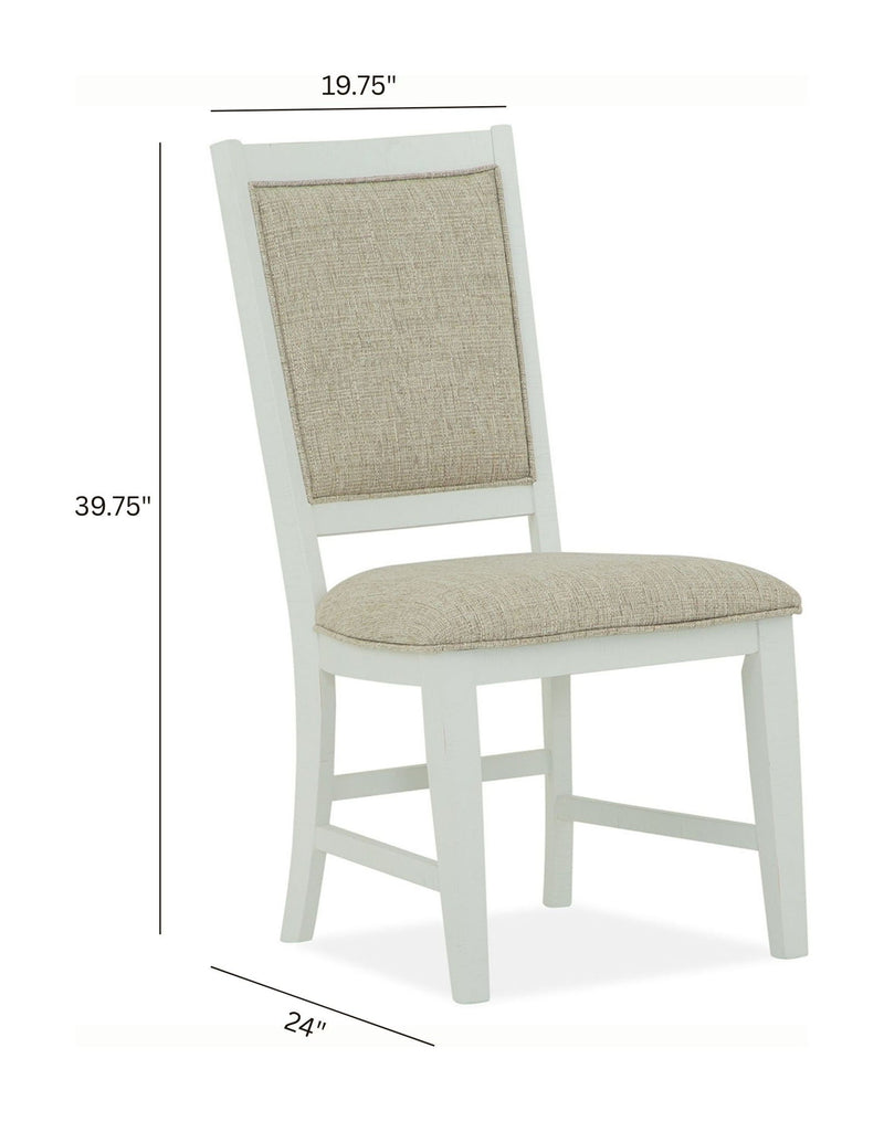 Heron Cove - Step Up Side Chair With Upholstered Seat & Back (Set of 2) - Chalk White, photo 6 of 7