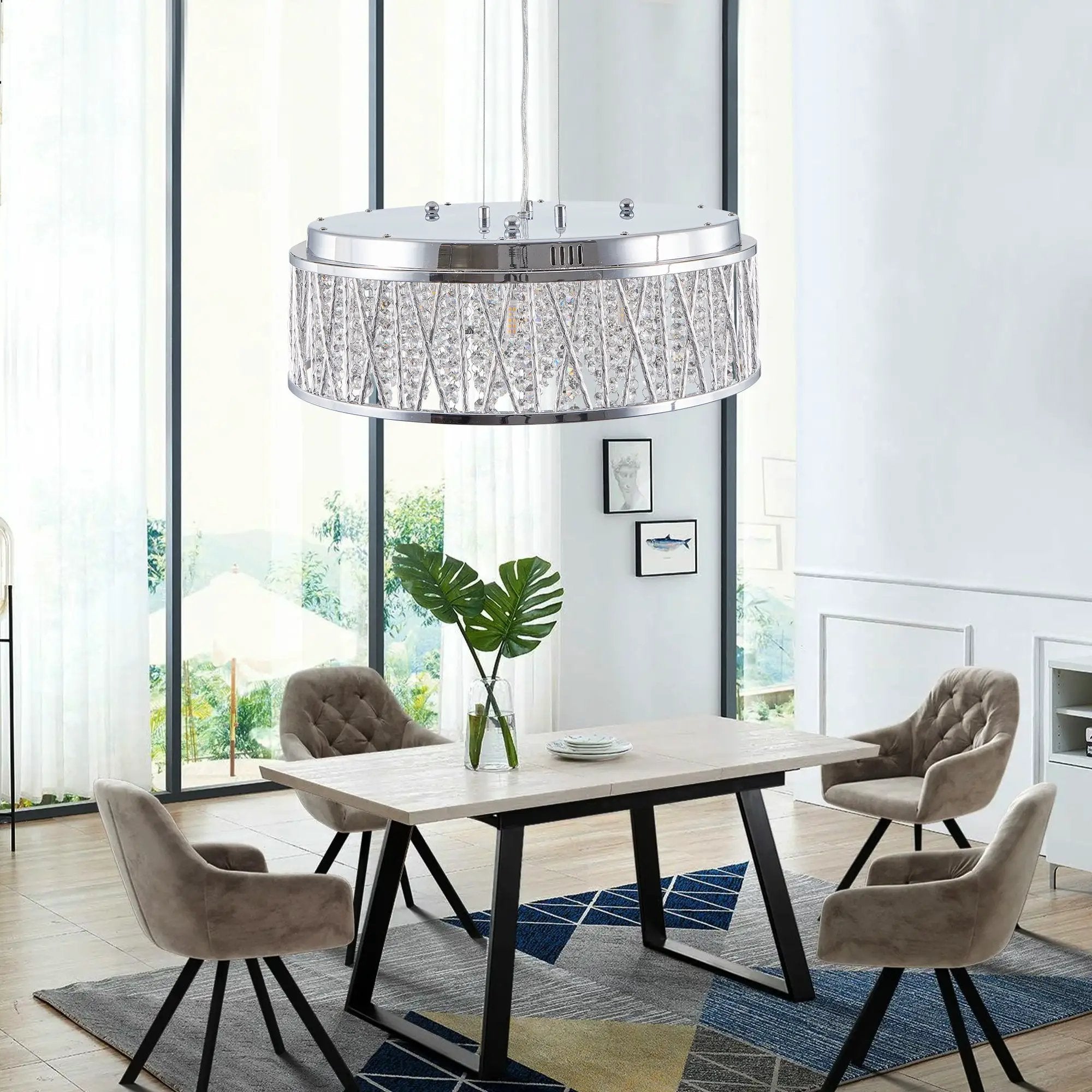 Modern Crystal Chandelier - 19 Inches by HouseOfZazla