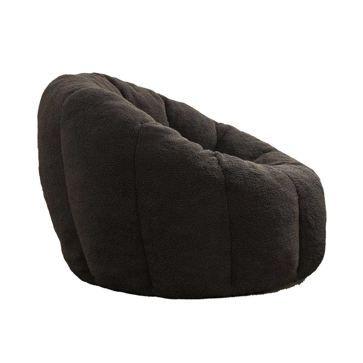 Bean Bag Chair with Armrests - Plush Faux Fur - Dark Gray, photo 9 of 10