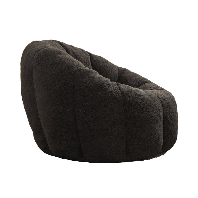 Bean Bag Chair with Armrests - Plush Faux Fur - Dark Gray, photo 9 of 10
