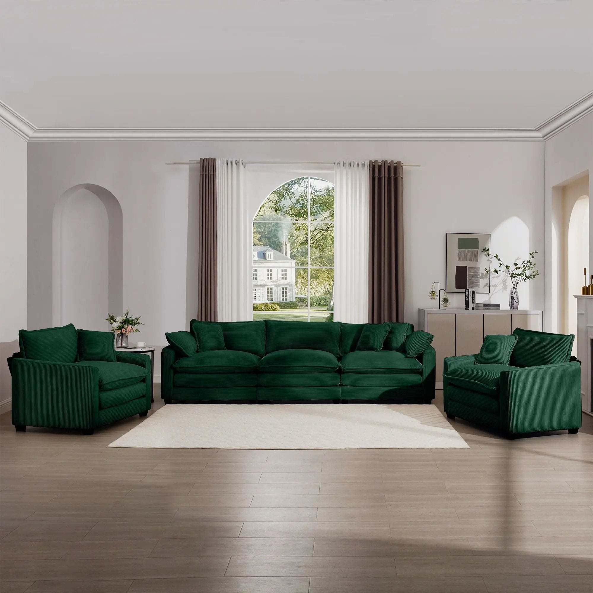 Elegant Oversized Sectional Sofa Set With Deep Seats And Flexible Layout by HouseOfZazla