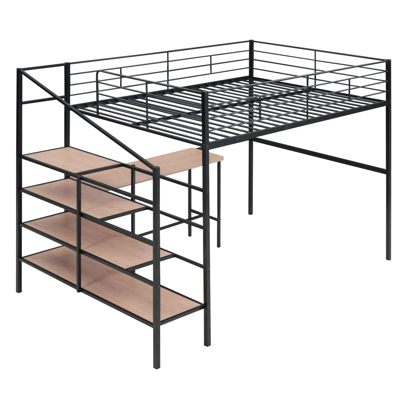 Loft Bed With Desk And Lateral Storage Ladder by HouseOfZazla