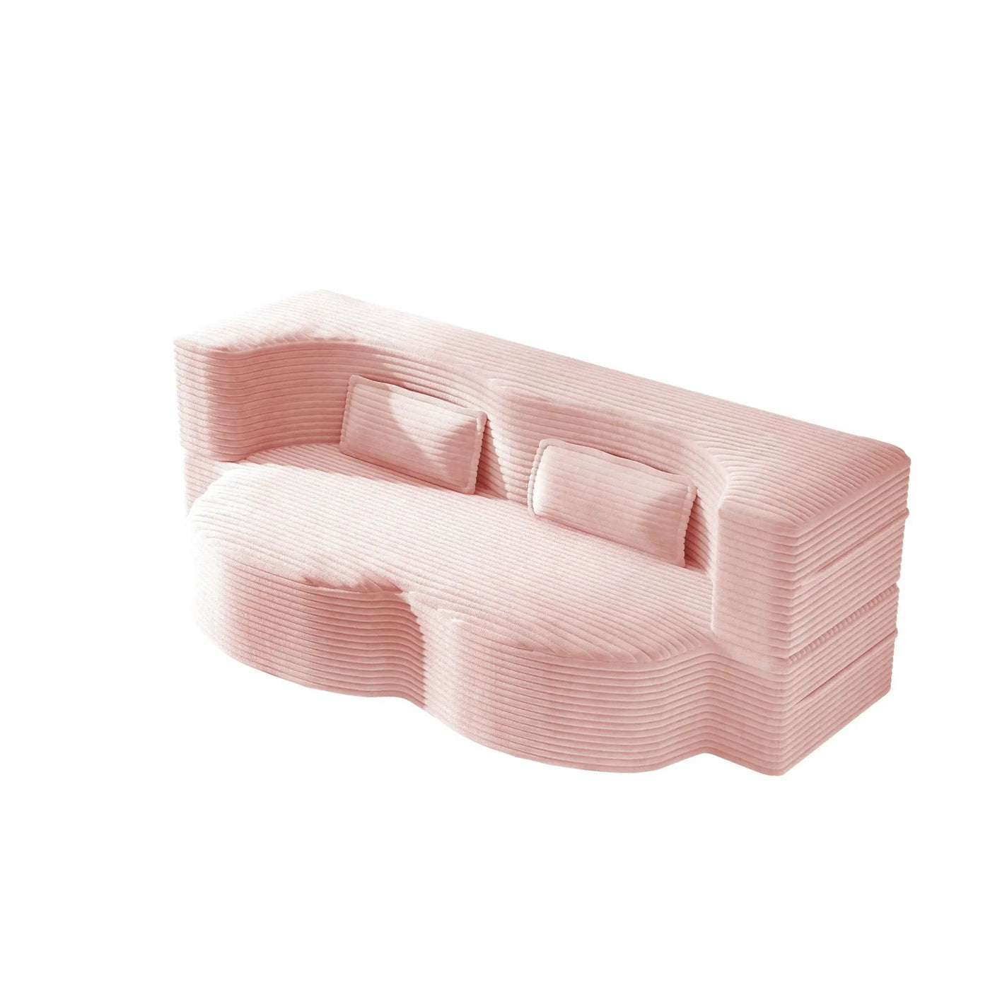 Modern Floor Sofa With 2 Pillows, Convertible Twin Size Folding Mattress For Living Room by HouseOfZazla