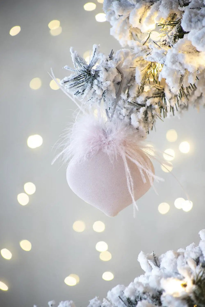 Christmas Ball Ornaments, Glass Decorative Hanging Ball Christmas Tree Ornaments For Holiday Party Decorations (Set of 6) - Pink by Unique Piece Furniture