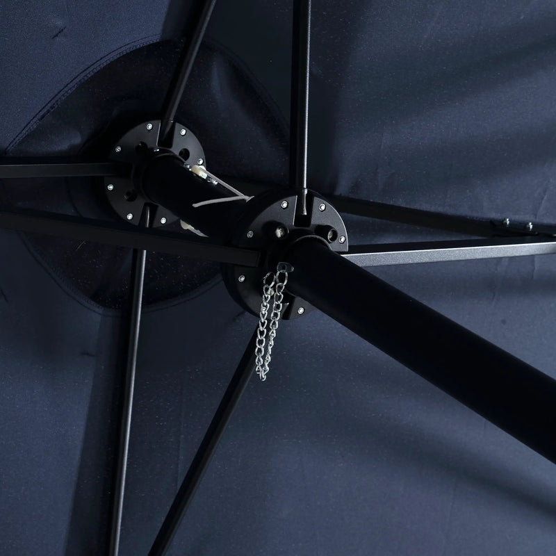 14.8 Ft Double Sided Outdoor Umbrella Rectangular Large with Crank (Navy Blue) (No Base) by HouseOfZazla
