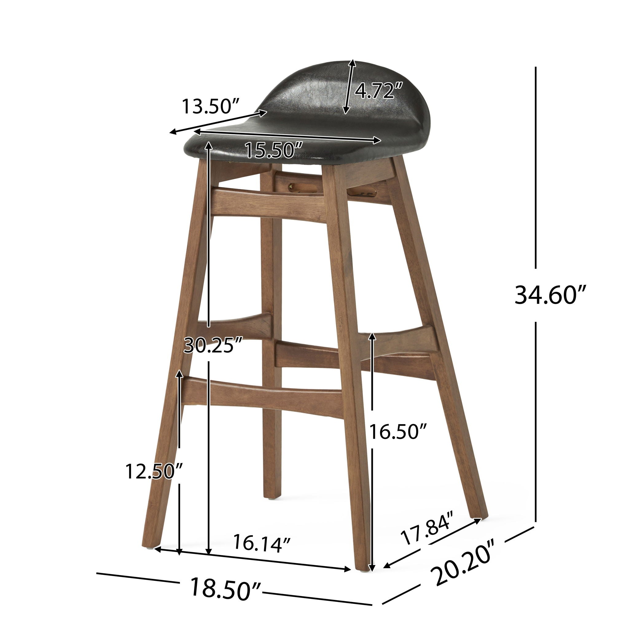 Contemporary Bar Stool With Stylish Seat And Small Backrest by HouseOfZazla