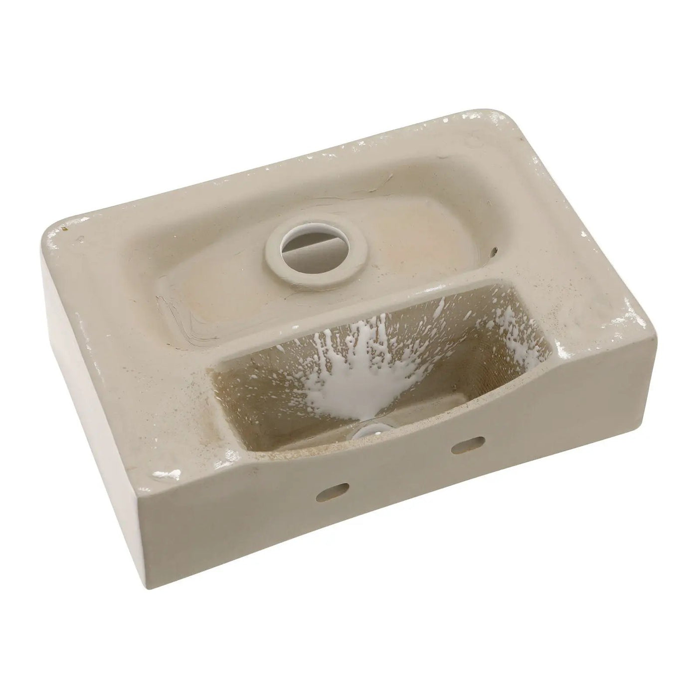 Ceramic Rectangle Wall Mount Bathroom Sink With Single Faucet Hole by HouseOfZazla