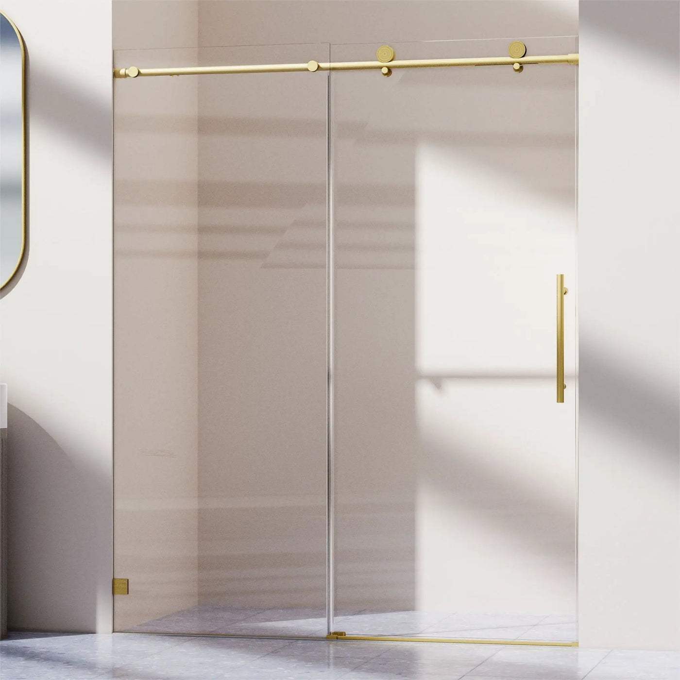 Frameless, Single Sliding Soft Close Shower Doors, 5/16" Sgcc Tempered Glass by HouseOfZazla