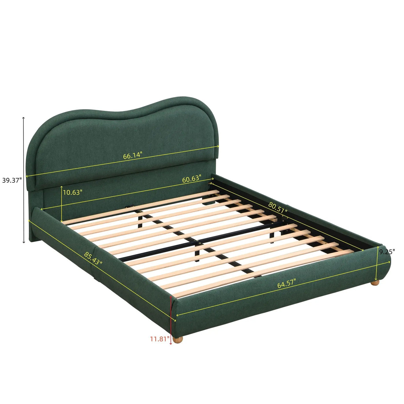 Upholstered Platform Bed Frame With Curved Headboard by HouseOfZazla