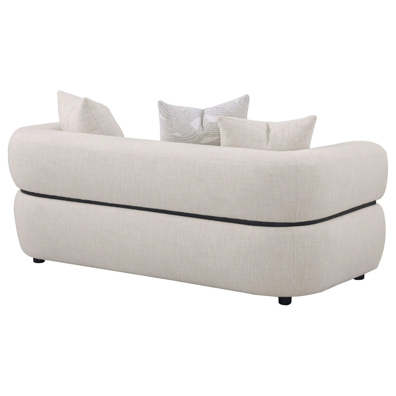 Jeanette 73-inch Fabric Upholstered Round Arm Loveseat Beige by Unique Piece Furniture