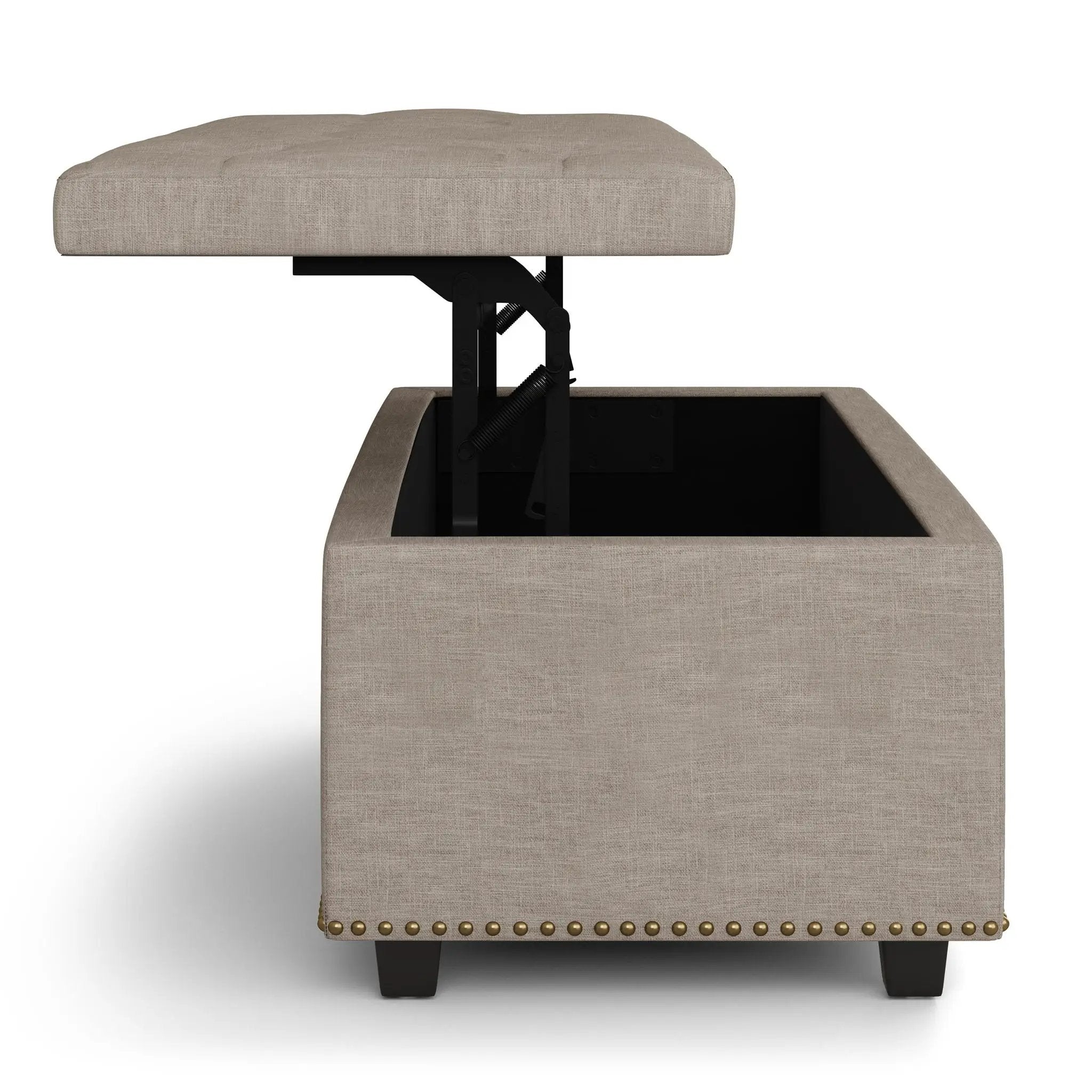 Hamilton - Upholstered Lift Top Rectangular Storage Ottoman by HouseOfZazla