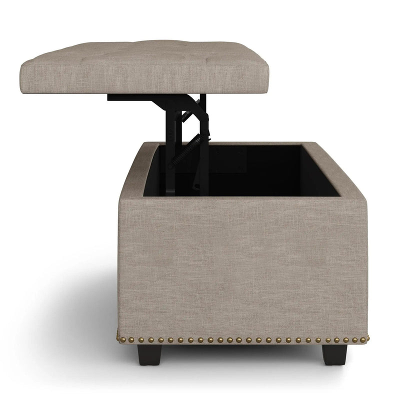 Hamilton - Upholstered Lift Top Rectangular Storage Ottoman by HouseOfZazla