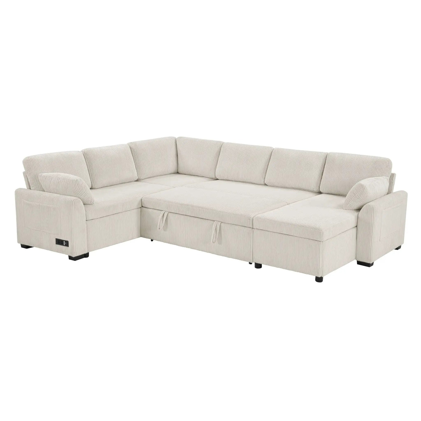 Convertible U-Shaped Sectional Sofa Bed With Reversible Chaise by HouseOfZazla