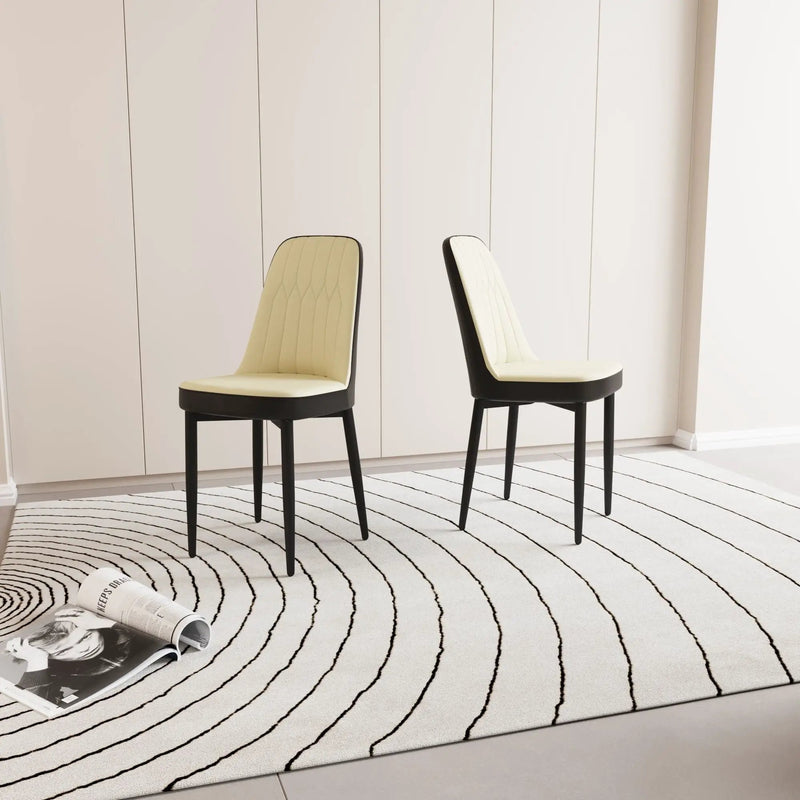 Modern Dining Chair With Cushions And Metal Legs by Unique Piece Furniture