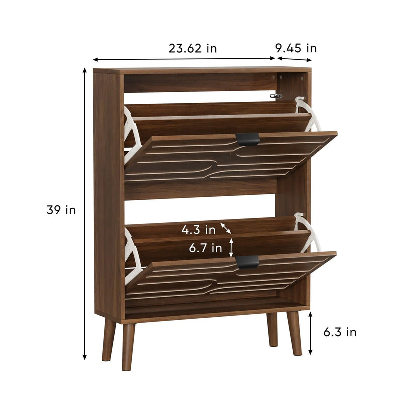 Medieval - Independent Shoe Cabinet With 2 Flip Drawers by HouseOfZazla