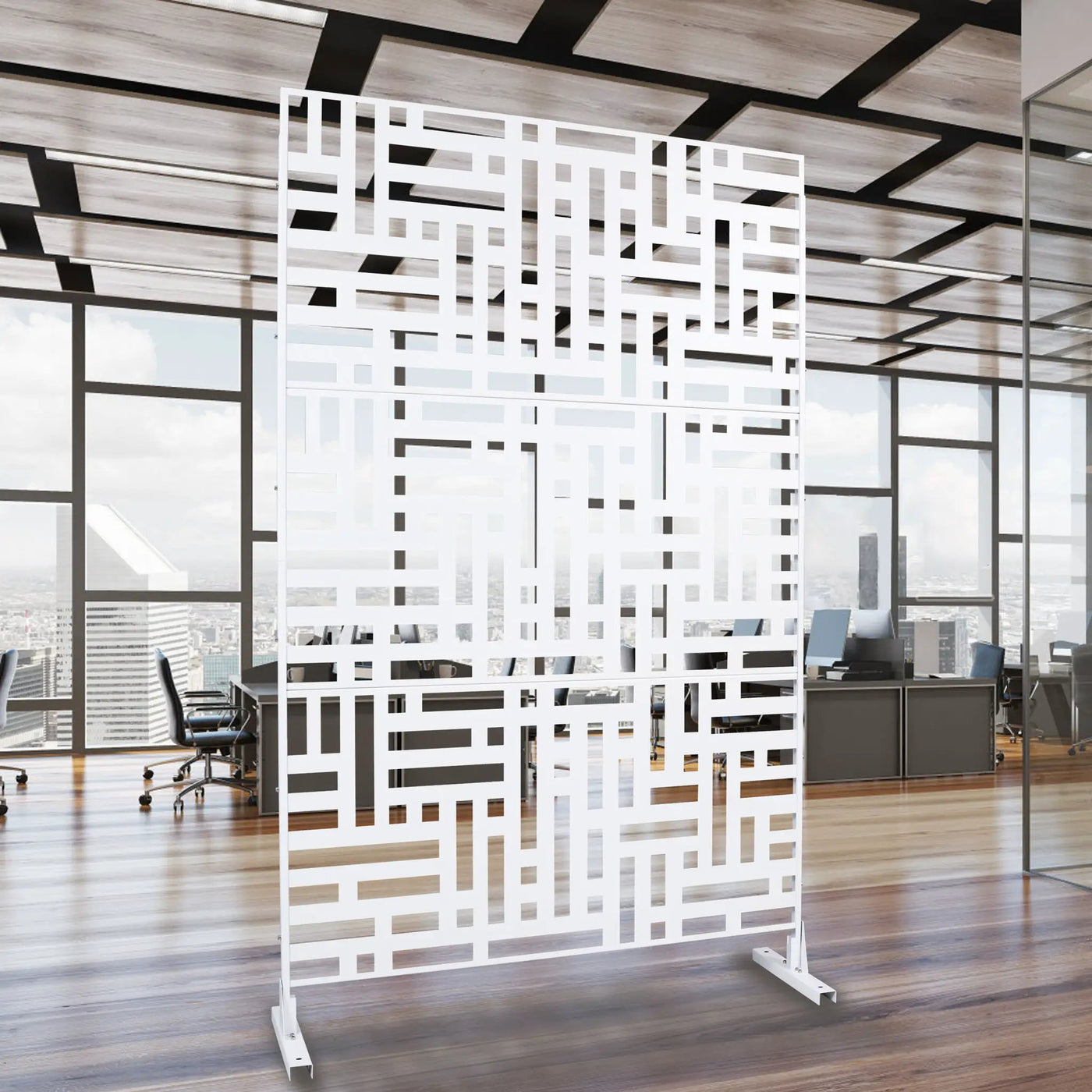 Decorative Freestanding Metal Privacy Screen For Indoor & Outdoor Use by HouseOfZazla