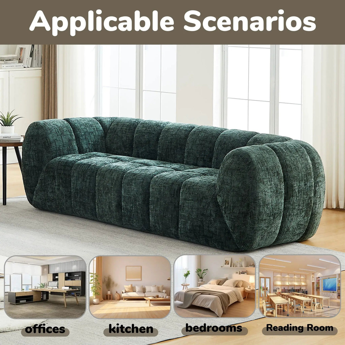 Modern Sofa With Piano Key Backrest by HouseOfZazla