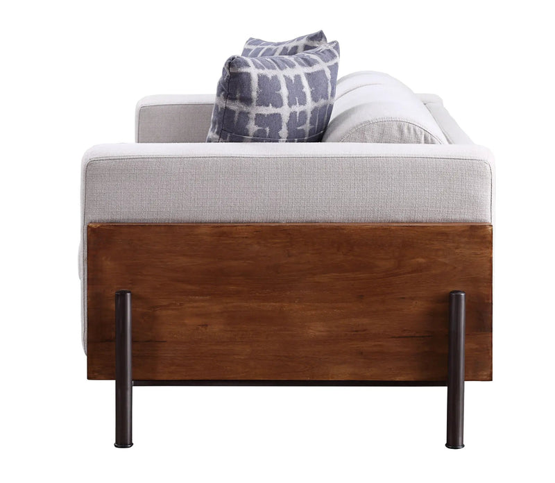 Pelton - Loveseat With 2 Pillows - Fabric & Walnut by Unique Piece Furniture