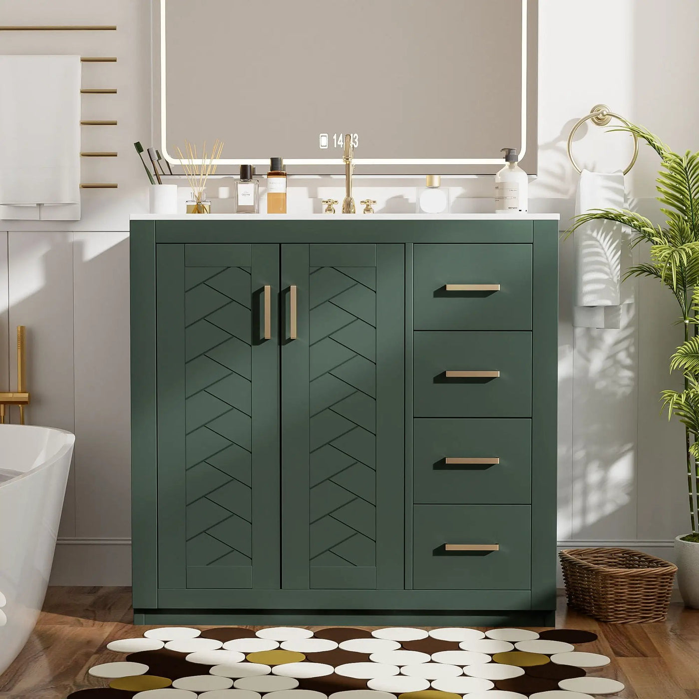 Bathroom Vanity With Sink Combo, Storage Cabinet, Freestanding Set With 3 Drawers & Soft Closing Doors by HouseOfZazla