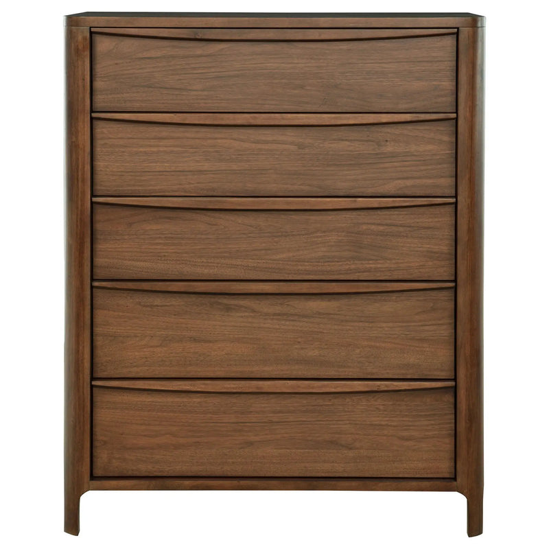 Verona - 5 Drawer Chest With - Walnut