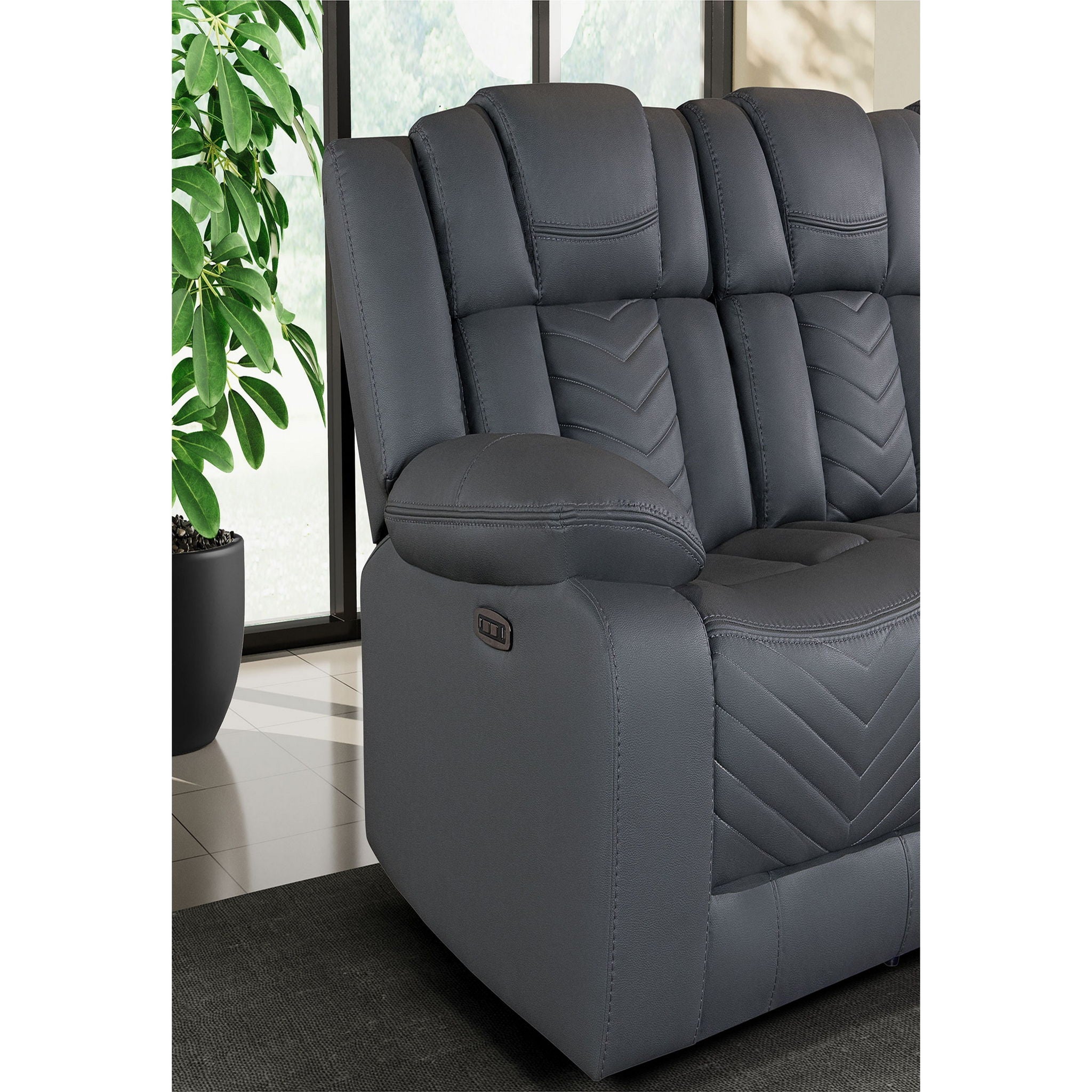 Raize - Power Living Room Set With Storage Console And Cup Holders by HouseOfZazla