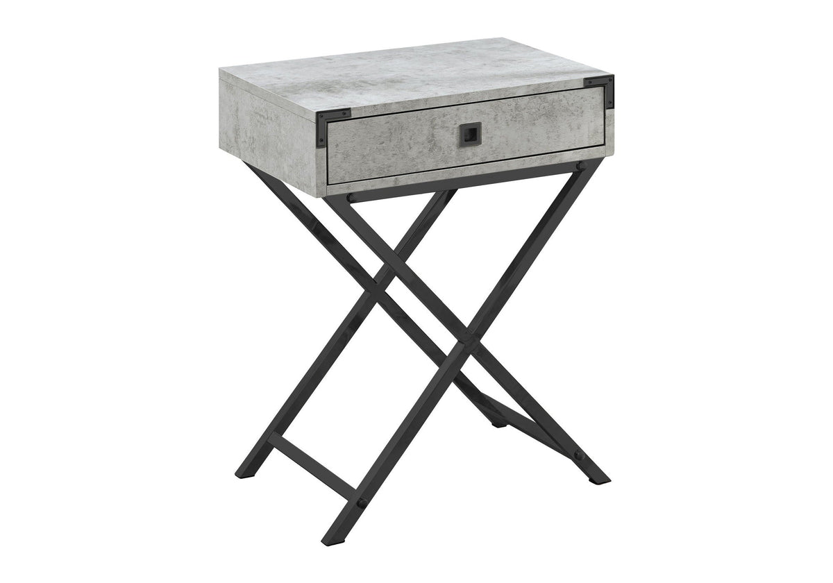 Accent Side Table with Storage Drawer – Metal Frame, Contemporary Design, photo 8 of 12