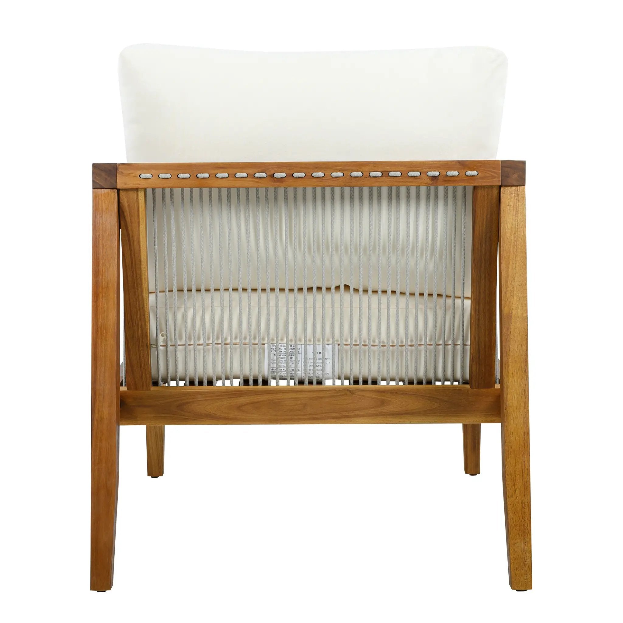 Outdoor Club Chair (Set of 1) - Acacia Wood Frame with Rope Back by HouseOfZazla