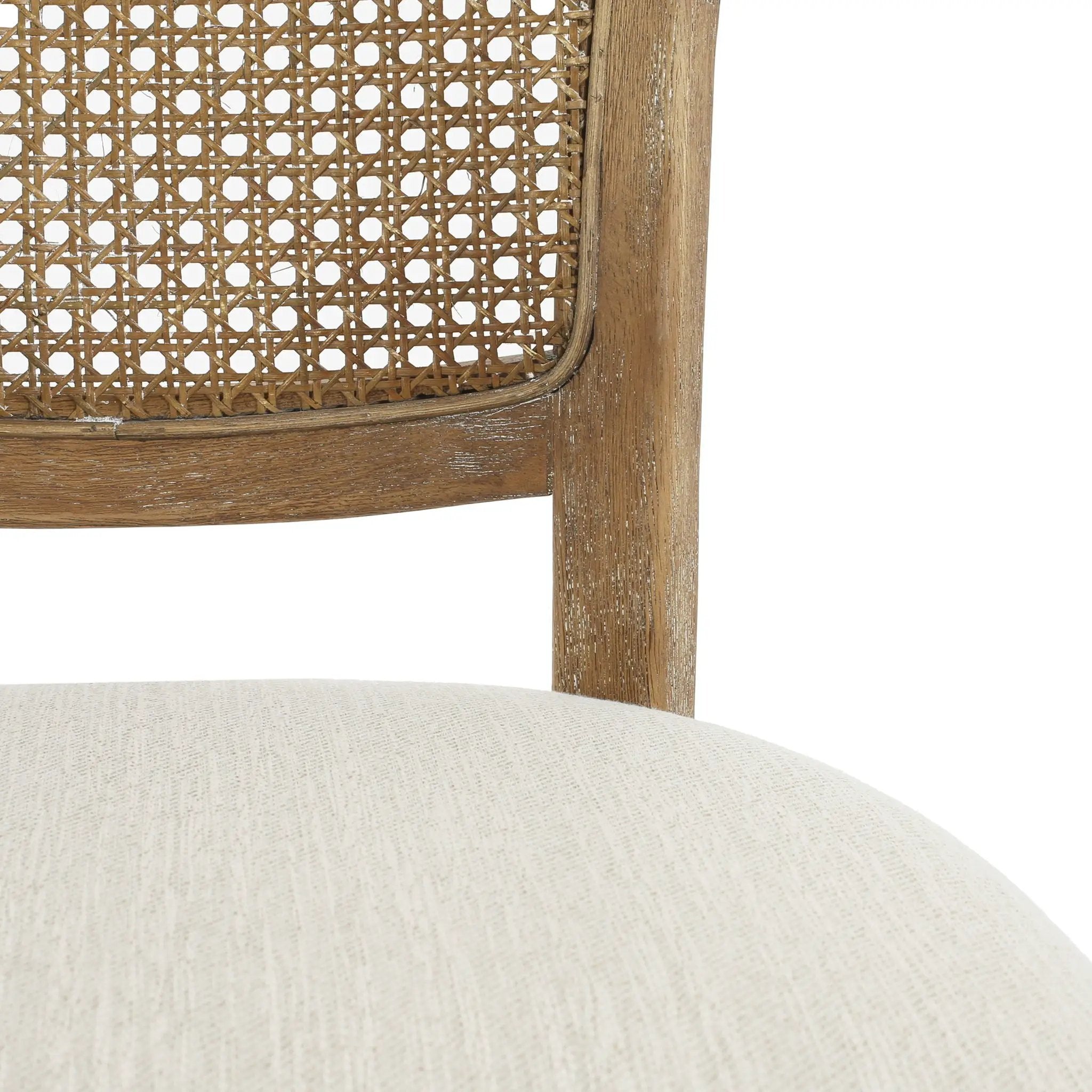 Classic Retro Dining Chair (Set of 2) With Rattan Backrest - Dark Brown / Beige by HouseOfZazla