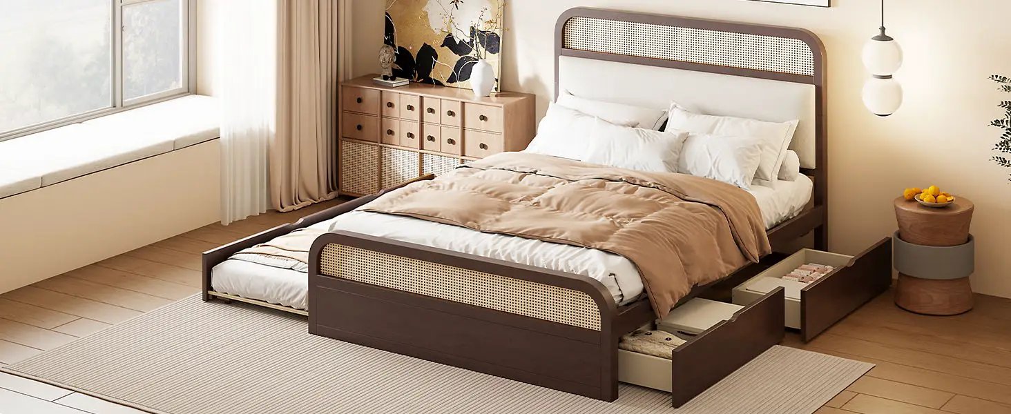 Platform Bed With Trundle And 2 Drawers by HouseOfZazla