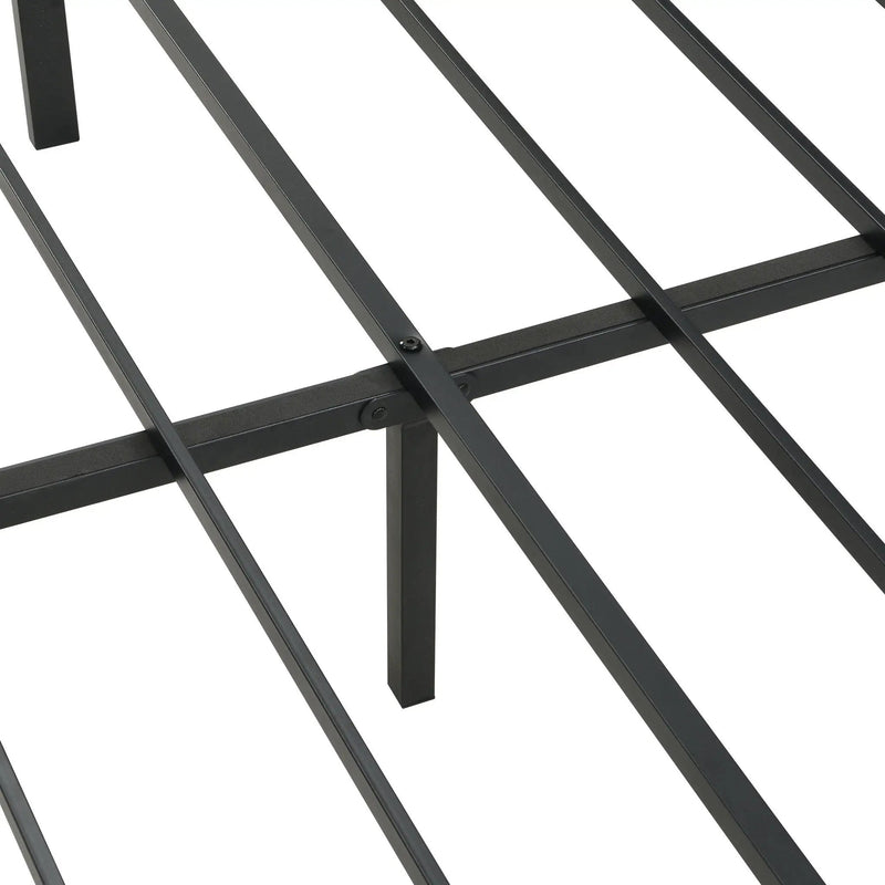 Modern Bed Frame With LED Lights, Upholstered Headboard, USB Charging