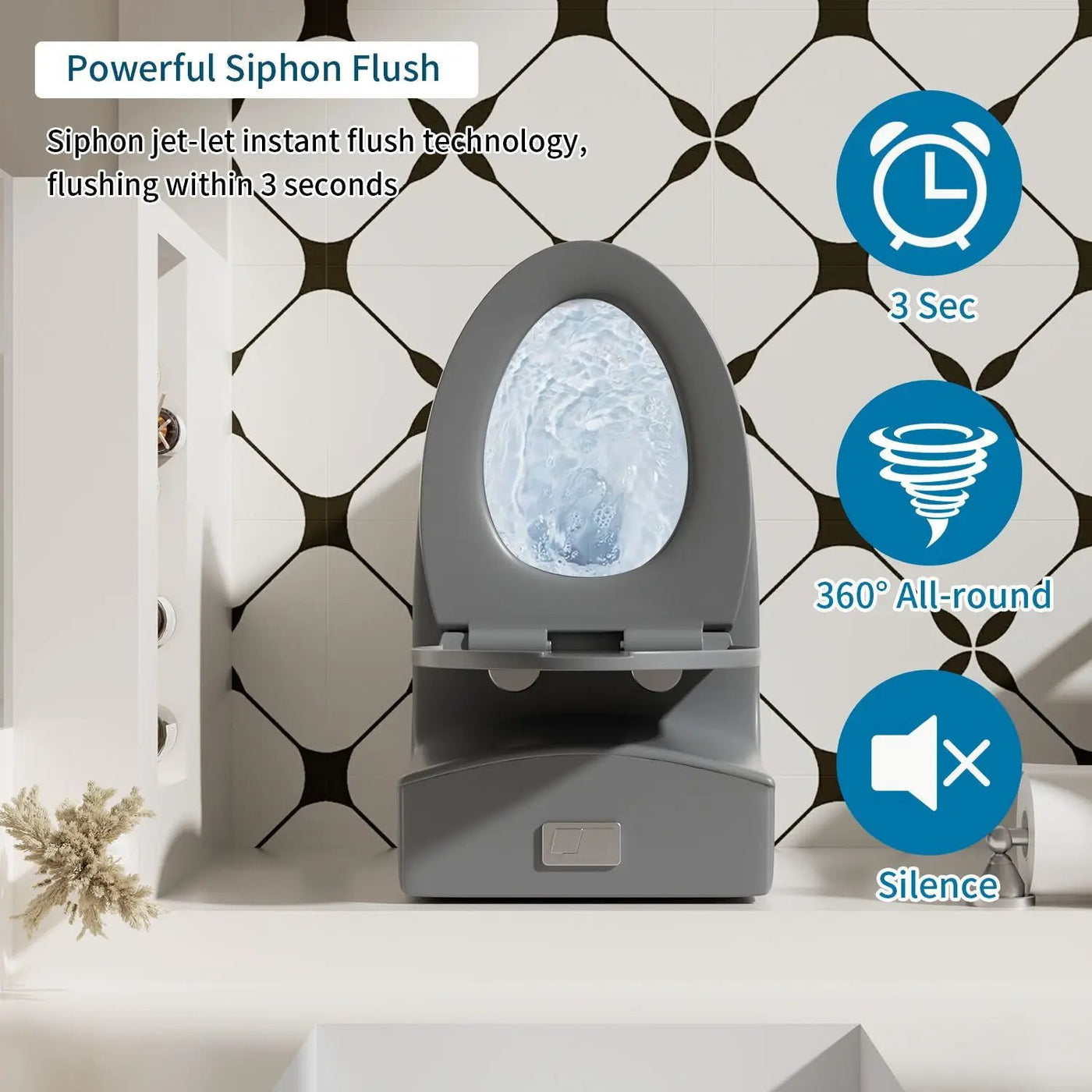 1 Piece Toilet With Dual Flush And Soft Closing Seat by HouseOfZazla