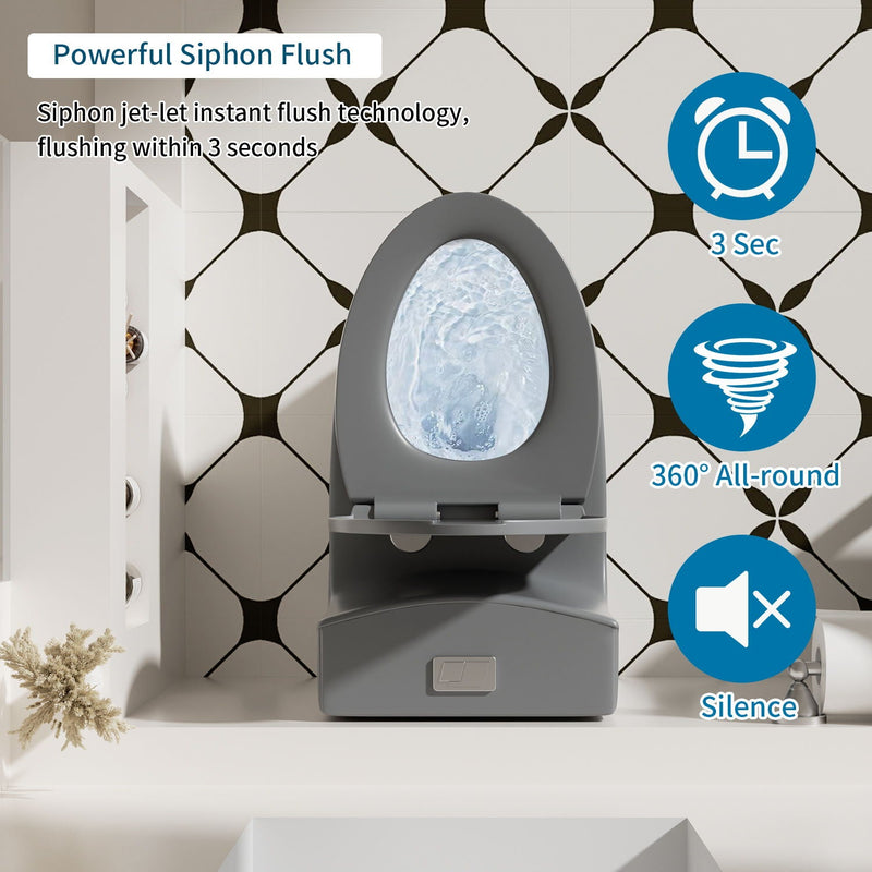 1 Piece Toilet With Dual Flush And Soft Closing Seat by HouseOfZazla